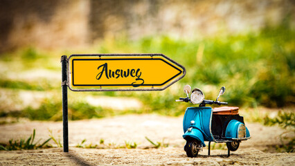 Signposts the direct way to Way out