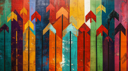 Vibrant Arrow Collage: Bright and Colorful Directional Arrows