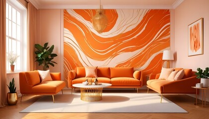 Photo interior modern design room 3d illustration;
