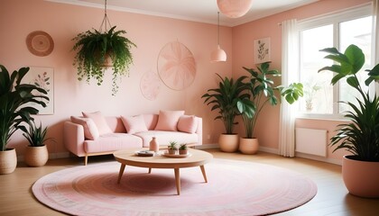 Fototapeta premium Photo interior modern design room 3d illustration;