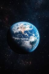 Obraz premium Earth from Space with Stars