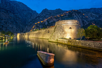 fortress of Kotor at evening in Montenegro