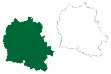 Deoghar district (Jharkhand State, Republic of India, Santhal Pargana Division) map vector illustration, scribble sketch Devaghar map