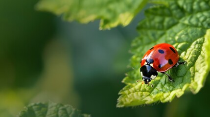 Fototapeta premium Ladybug on a Leaf