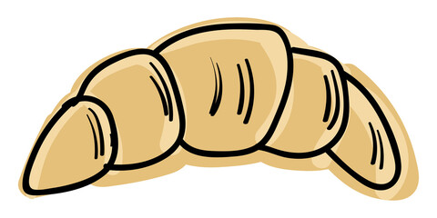Png croissant illustration sticker, transparent background