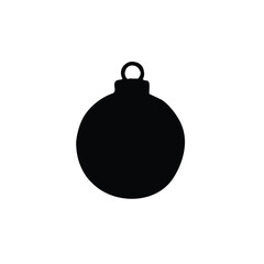 Fototapeta premium Silhouette Of Black Christmas Ornament Isolated On White Background, Vector of black ornament