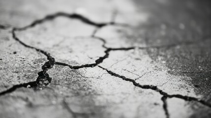 Fototapeta premium Close-up of cracked surface highlighting texture and wear.