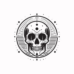 Monochrome Skull Illustration
