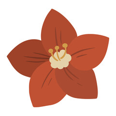 Red botanical social ads template transparent png