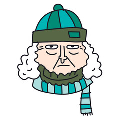 Elderly during wintertime sticker transparent png