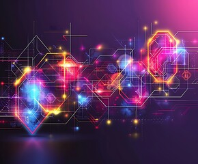 Neon Circuitry and Tech Innovation 