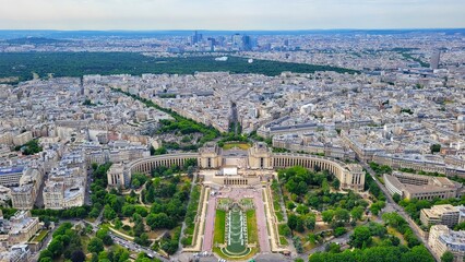 City Paris view from 150 feet. Corridor symmetrical view.  