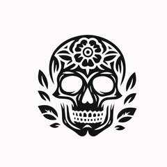 Monochrome human  Skull Illustration