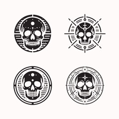 Monochrome Skull Illustration