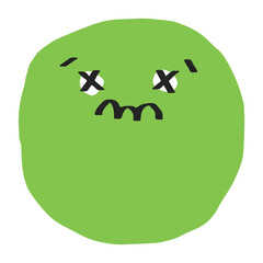 PNG confused face sticker cute doodle emoticon