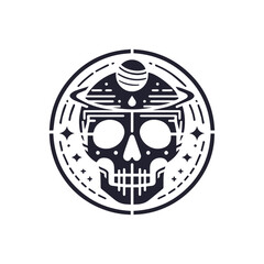 Monochrome Skull Illustration