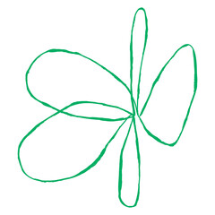 Flower png cute green doodle illustration