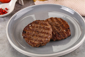 Grilled beef burger cutlet minced meat