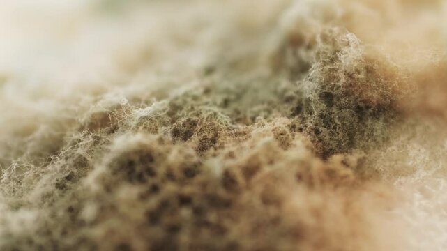 Close up of green mold fungal fugus on food, cheese expired, macro of dangerous food.