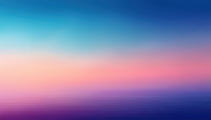 Naklejka premium Tranquil Horizon at Dawn. Gradient of Soft Blue, Pink, and Peach Hues Blending into a Serene Sky Above a Calm, Fading Ocean. Evoking Peace, Calm, and the Quiet Beauty of Early Morning Light