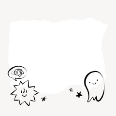 Halloween png doodle frame, transparent background