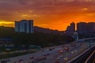 Fototapeta premium A stunning aerial view of the North-South Expressway Kuala Lumpur, Malaysia
