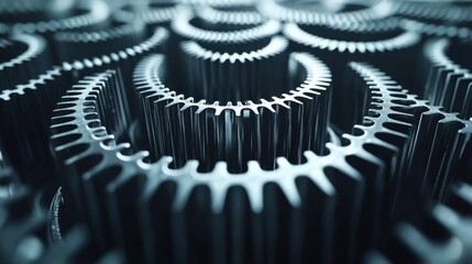 A continuous loop of gears and machinery, interconnected and turning in sync, seamless business operations and resilience