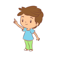 Fototapeta premium Kid pointing up