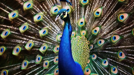 Peacock Displaying its Majestic Plumage