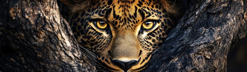 a banner size photo of  a leopard