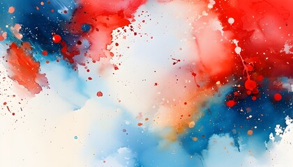 Vibrant Abstract Red Watercolor Splash with Fluid Motion on White Background for Artistic Expression and Creative Design