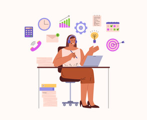 Secretary at work vector illustration