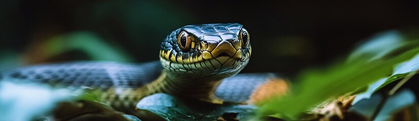 Fototapeta premium a banner size photo of a snake