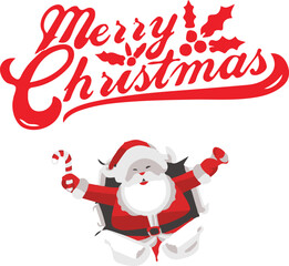 Merry Christmas hand lettering isolated. Vector illustration