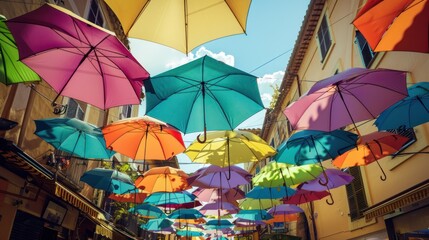 Colorful Umbrellas Street Art
