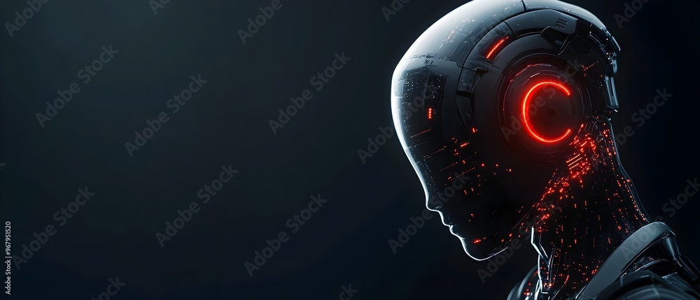 Poster futuristic autonomous robot highlighting the role of intelligence in modern robotics photography con