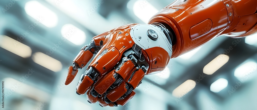 Poster innovative robotic engineering design concept visualizing efficient and powerful robots for the futu