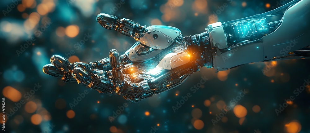 Poster robotic sensors technology highlighting real time data and feedback capabilities for advanced automa