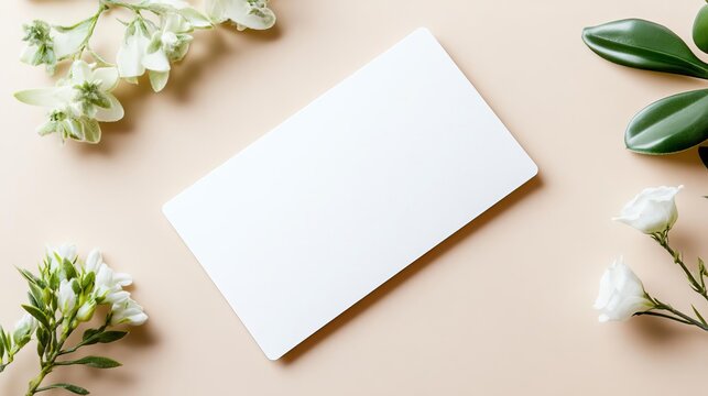 Blank ID Card mock-up, minimalistic design, isolated on a neutral background, soft shadows, high-resolution, fully editable, suitable for branding, no logos or text