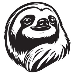 Fototapeta premium Sloth in cartoon, doodle style . Image for t-shirt, web, mobile apps and ui. Isolated 2d vector illustration in logo, icon, sketch style, Eps 10, black and white. AI Generative