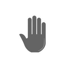 Obraz premium Hand silhouette with a raised palm gesture on a white background
