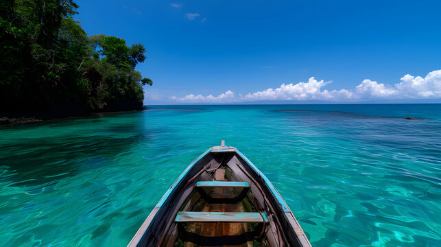 Small Boat Try The Shore. Ujung Genteng