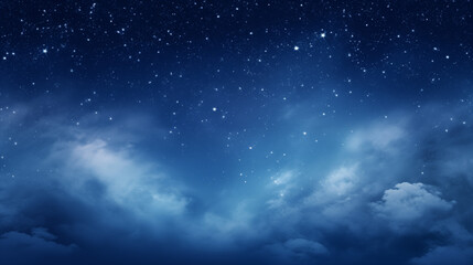 Naklejka premium Deep blue Milky Way background, starry sky, universe