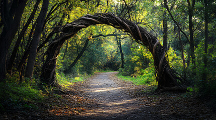 Naklejka premium path through the forest