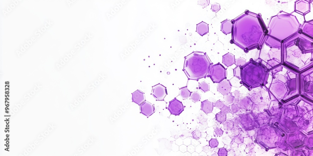 Poster purple hexagons white background