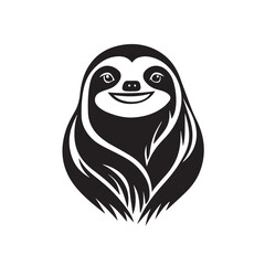 Obraz premium Sloth in cartoon, doodle style . Image for t-shirt, web, mobile apps and ui. Isolated 2d vector illustration in logo, icon, sketch style, Eps 10, black and white. AI Generative