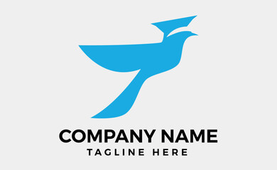 Obraz premium The Bird Education Vector Logo, Flying bird logo with Graduation cap combination in line art design style concept.