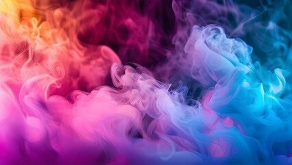 Fototapeta premium Multicolored illustration of picturesque full frame backdrop of abstract fantastic dense smoke of different shades.