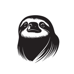 Obraz premium Sloth in cartoon, doodle style . Image for t-shirt, web, mobile apps and ui. Isolated 2d vector illustration in logo, icon, sketch style, Eps 10, black and white. AI Generative