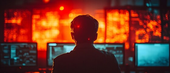 Compromised Intelligence Networks Cyberpunk Dystopia in the Digital Age  A dramatic moody